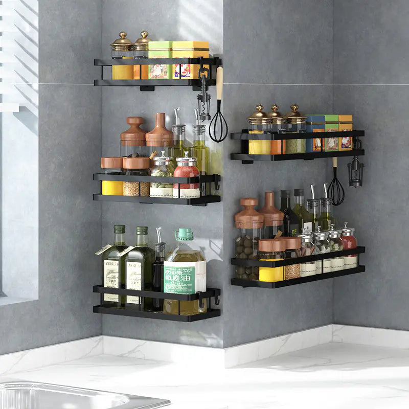 Multifunctional Wall Rack for Spice Storage Organization