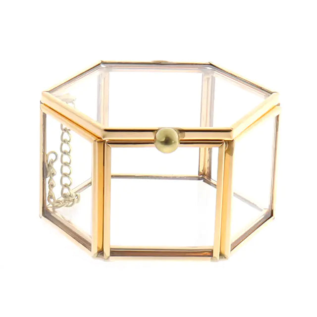 Geometric Transparent Crystal Jewelry Organizer Box