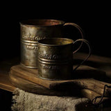 Vintage English Print Iron Flower Bucket with Handle