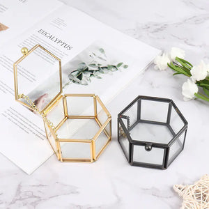 Geometric Transparent Crystal Jewelry Organizer Box
