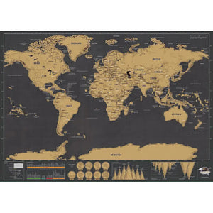 Scratch Art World Map DIY Set
