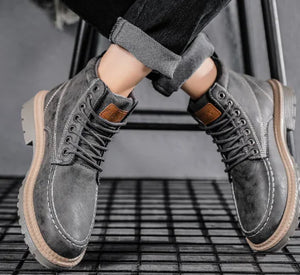 Men's Retro Fashion Casual Leather Tooling Boots