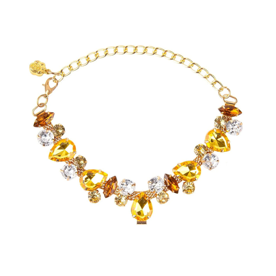 Luxury Gemstone Dog Cat Collar Gold Chain Necklace Fashion Pet Jewelry Accessories Puppy Diamond Collar for Small Medium Dogs