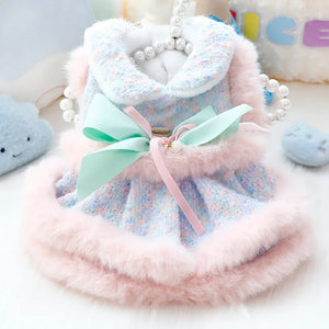 Autumn Winter Dog Cat Princess Dress Sweet Bowknot Cat Dog Skirt Clothes Tutu Dress for Dogs Puppy Teddy Chihuahua