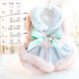 Autumn Winter Dog Cat Princess Dress Sweet Bowknot Cat Dog Skirt Clothes Tutu Dress for Dogs Puppy Teddy Chihuahua