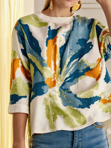 Missuoo Women's Fashion T-shirt Round Neck Half Sleeves Printed Loose Fit Shirt Top Summer Casual Blouse Streetwear Tees