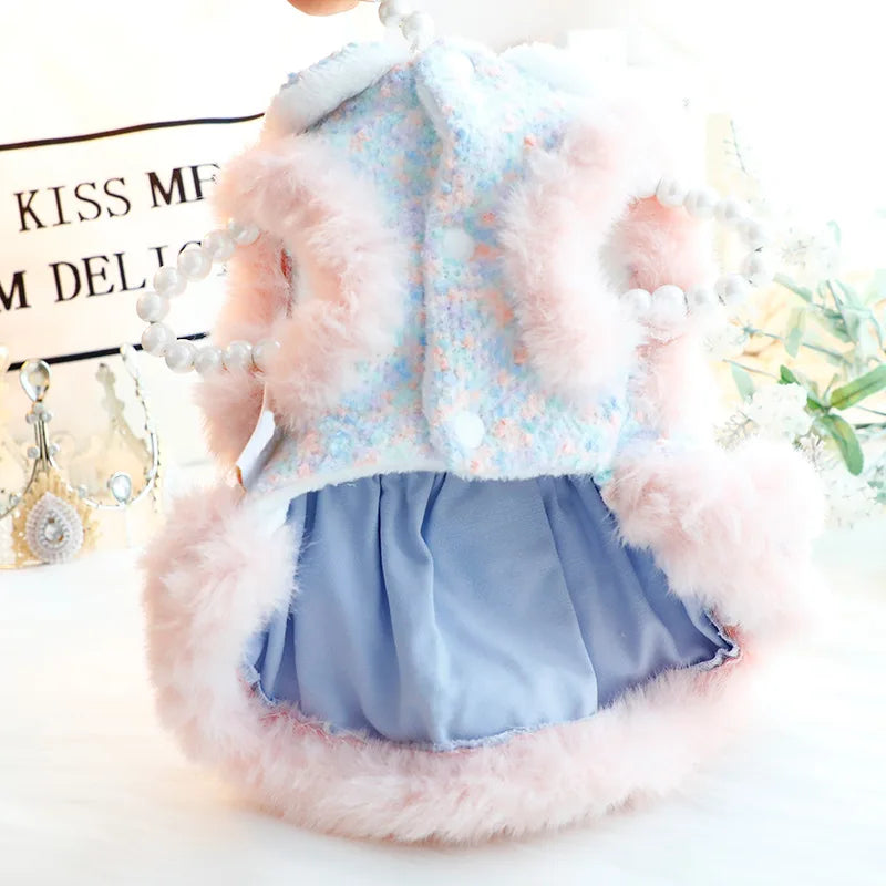 Autumn Winter Dog Cat Princess Dress Sweet Bowknot Cat Dog Skirt Clothes Tutu Dress for Dogs Puppy Teddy Chihuahua