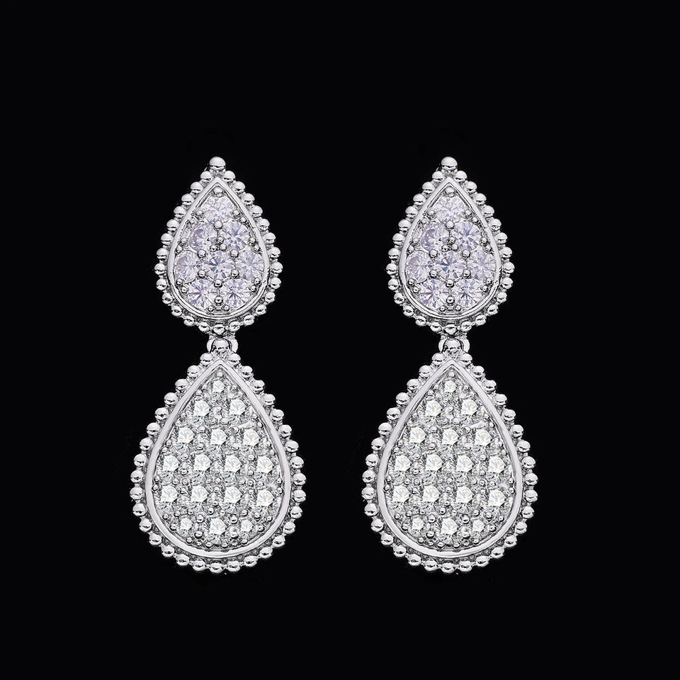 Fashion 4 PCS Party Accessories Earrings Necklace Bracelet Ring Cubic Zircon Wedding Bridal Jewelry Set for Women