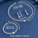Women's Jewelry Set zircon Copper Alloy Chain Necklace Earrings Bracelet Casual Accessories for Weddings Parties Holidays