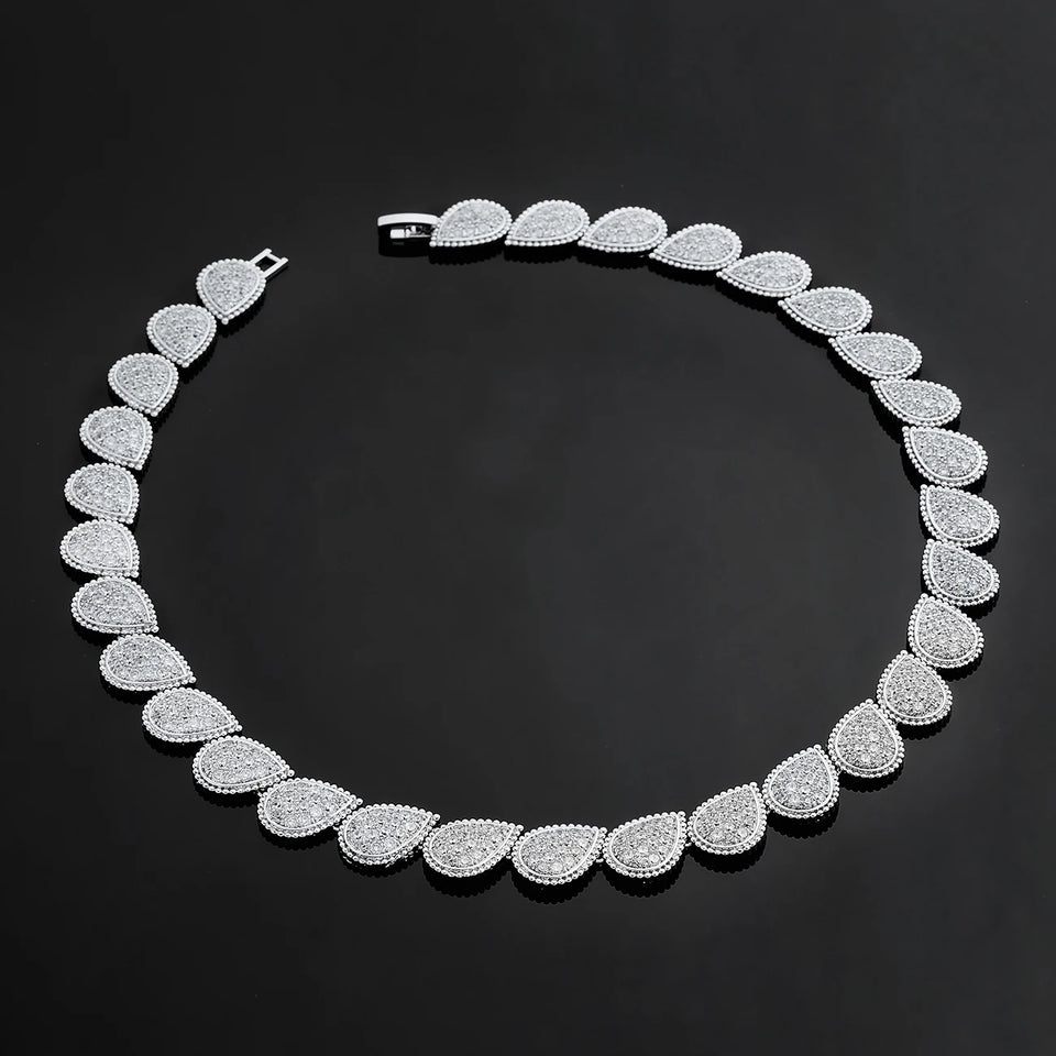 Fashion 4 PCS Party Accessories Earrings Necklace Bracelet Ring Cubic Zircon Wedding Bridal Jewelry Set for Women