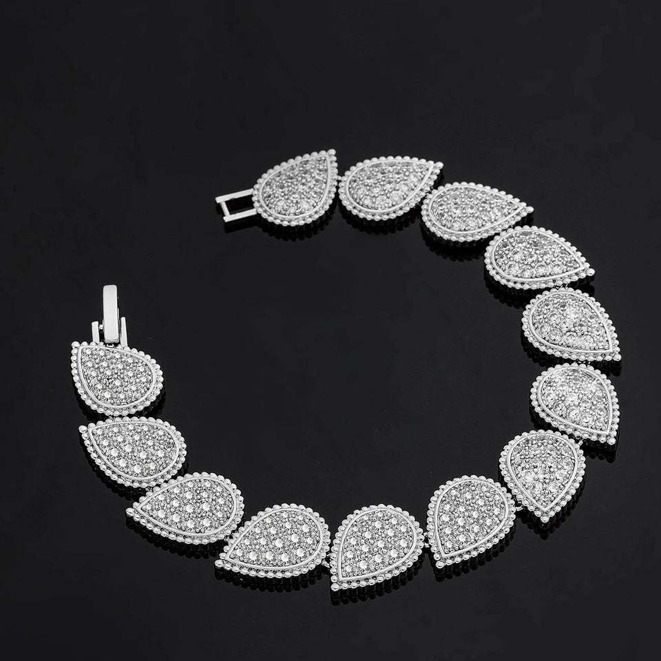 Fashion 4 PCS Party Accessories Earrings Necklace Bracelet Ring Cubic Zircon Wedding Bridal Jewelry Set for Women