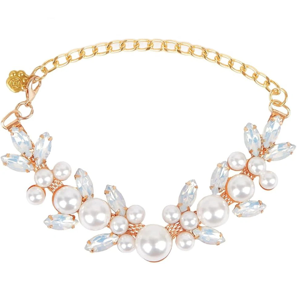 Luxury Gemstone Dog Cat Collar Gold Chain Necklace Fashion Pet Jewelry Accessories Puppy Diamond Collar for Small Medium Dogs