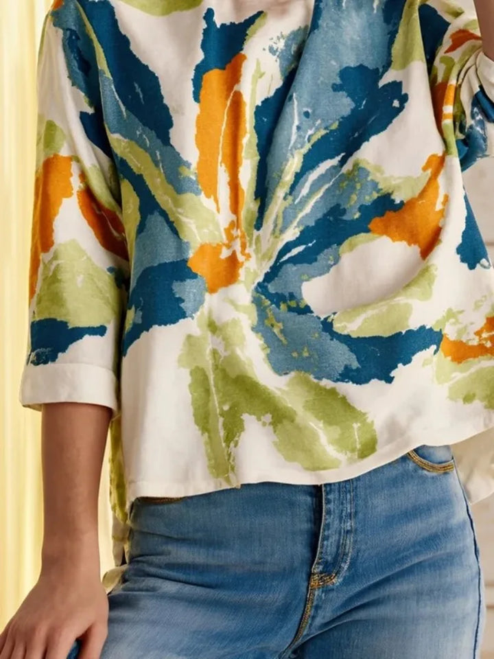 Missuoo Women's Fashion T-shirt Round Neck Half Sleeves Printed Loose Fit Shirt Top Summer Casual Blouse Streetwear Tees