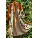 Korean Velvet Large Size Digital Flower Print Dress with Long Sash Sleepwear One Shoulder Polyester Fiber Mini Midi Dress