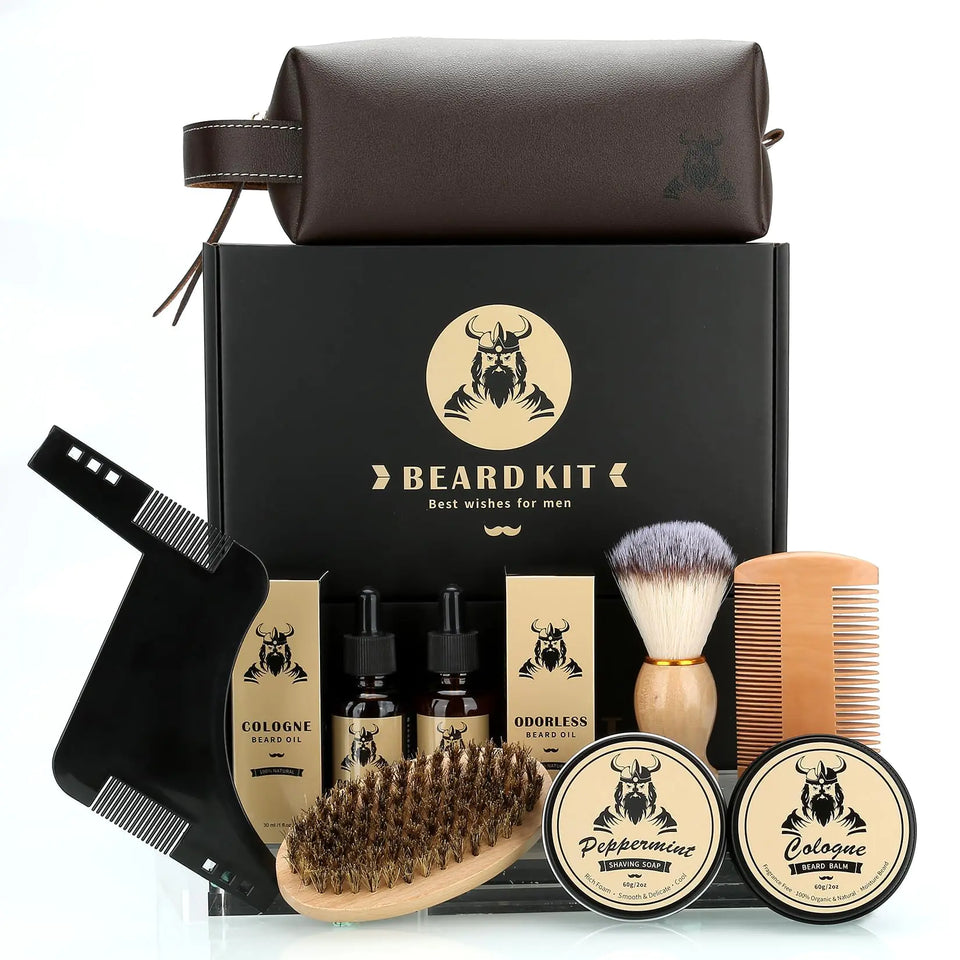 Beard Care Kit Gifts for Men 9 Pcs Beard Grooming Kit Beard Club Kit is a Unique Mens Gifts for Men Dad Husband Boyfriend Fathers Day Anniversary Birthday Christmas Gifts Ideas for Dad Him Boss