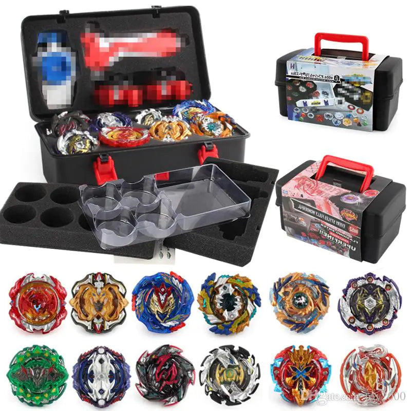 Upgraded 17-Piece Exploding Top Toy Set with Storage Box