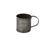 Vintage English Print Iron Flower Bucket with Handle