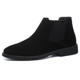 Men's High-Top Leather Chelsea Ankle Boots
